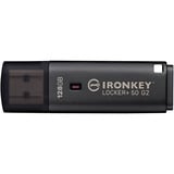 Kingston IronKey Locker+ 50 G2 128 GB, USB-Stick anthrazit, USB-A 3.2 Gen 1