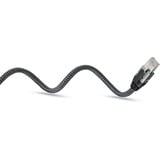goobay Ethernet-Kabel USB-A 3.2 Gen1 Stecker > RJ-45 Stecker, LAN-Adapter schwarz/silber, 2 Meter, geflochtener Textilmantel