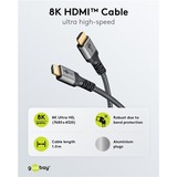 goobay Plus Ultra High-Speed HDMI-Kabel, 8K @ 60Hz grau, 3 Meter