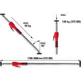 BESSEY Decken- und Montagestütze STE300 silber/rot, 1.700mm - 3.000mm, mit Pumpgriff