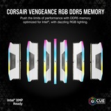 Corsair DIMM 64 GB DDR5-6000 (2x 32 GB) Dual-Kit, Arbeitsspeicher weiß, CMH64GX5M2B6000C30W, Vengeance RGB, INTEL XMP
