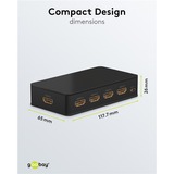 goobay HDMI-Umschaltbox 4 auf 1 (4K @ 60Hz), HDMI Switch schwarz, mit Fernbedienung