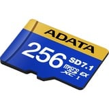 ADATA Premier Extreme microSDXC SD7.1 256 GB, Speicherkarte blau/gelb, SD7.1 Express, UHS-I U3, Class 10, V30, Nintendo Switch 2 Ready