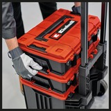 EINHELL Systemkoffer E-Case Tower, Werkzeugwagen schwarz/rot, 1x E-Case L, 2x E-Case S