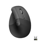 Logitech Lift for Business, Maus graphit, Logi Bolt, Bluetooth, Windows/macOS/Linux/ChromeOS/iPadOS/Android