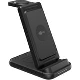 goobay Kabelloses 3in1-Ladegerät, 15 W, Ladestation schwarz