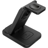 goobay Kabelloses 3in1-Ladegerät, 15 W, Ladestation schwarz