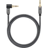 goobay Plus Audio Verbindungskabel AUX 3,5mm stereo, 90° schwarz/silber, 3 Meter, abgewinkelt