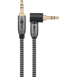 goobay Plus Audio Verbindungskabel AUX 3,5mm stereo, 90° schwarz/silber, 3 Meter, abgewinkelt