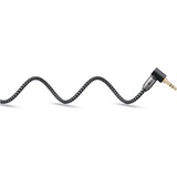 goobay Plus Audio Verbindungskabel AUX 3,5mm stereo, 90° schwarz/silber, 3 Meter, abgewinkelt