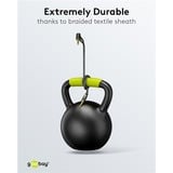 goobay Plus Audio Verbindungskabel AUX 3,5mm stereo, 90° schwarz/silber, 3 Meter, abgewinkelt