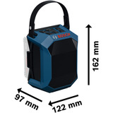 Bosch Professional GPB 18V-1 C inkl. Batterieabdeckung, Lautsprecher blau/schwarz, Bluetooth, USB-C, Ohne Akku und Ladegerät