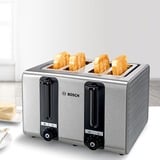 Bosch Toaster TAT7S45 grau/edelstahl, 1.800 Watt, für 4 Scheiben Toast
