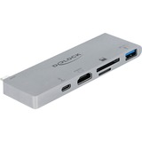 DeLOCK Dockingstation für MacBook mit 4K und PD 3.0 grau, USB-C, HDMI, SD, MicroSD