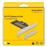 DeLOCK PCI Express x4 Karte zu 1 x intern NVMe M.2 Key M 80 mm, Schnittstellenkarte 