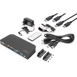 Digitus KVM-Switch 2-Port 4K60Hz schwarz