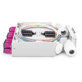 Digitus LWL-Hutschienenbox MM OM4 bestückt SC-Adapter, Spleißbox 