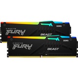 Kingston FURY DIMM 16 GB DDR5-5200 (2x 8 GB) Dual-Kit, Arbeitsspeicher schwarz, KF552C36BBEAK2-16, FURY Beast RGB, AMD EXPO