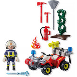 PLAYMOBIL 71825 Action Heroes Feuerwehr Quad löscht Heckenbrand, Konstruktionsspielzeug 