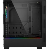 Sharkoon RGB LIT 100, Tower-Gehäuse schwarz, Front und Seitenteil aus gehärtetem Glas