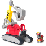Spin Master Rubble & Crew - Chargers 2-in-1 Mega Kran, Spielfahrzeug mit abnehmbarer Baggerkralle, Presslufthammer und Charger Hundefigur