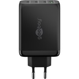 goobay USB-C PD Multiport-Schnellladegerät 100 Watt schwarz, 1x USB-A QC, 3x USB-C PD, GaN-Technologie