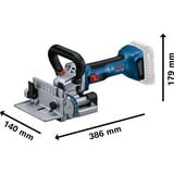 Bosch Akku-Flachdübelfräse GFF 18V-22 Professional Solo, 18 Volt, Nutfräse blau/schwarz, ohne Akku und Ladegerät, in L-BOXX