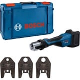 Bosch Akku-Presswerkzeug GPT 18V-32 Professional solo, 18Volt, Kit SV, Pressmaschine blau, ohne Akku und Ladegerät, 3 Pressbacken Standard SV, in L-BOXX