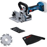 Bosch Professional Akku-Flachdübelfräse GFF 18V-22 Professional Solo, 18 Volt, Nutfräse blau/schwarz, ohne Akku und Ladegerät, in L-BOXX