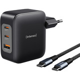 Intenso Intenso Power Adapter W100ACC GaN + C520C Kabel, Ladegerät schwarz, 100 Watt