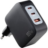  Intenso Power Adapter W100ACC GaN + C520C Kabel, Ladegerät schwarz, 100 Watt