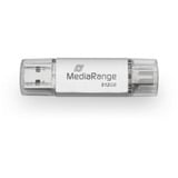 MediaRange Kombo-Speicherstick 512 GB, USB-Stick silber/transparent, USB-A 3.2 Gen 1, USB-C 3.2 Gen 1