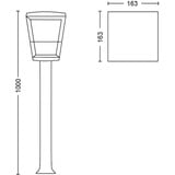 Philips HUE White & Color Ambiance Econic Outdoor Wegeleuchte, LED-Leuchte schwarz