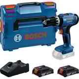 Bosch Akku-Schlagbohrschrauber GSB 18V-25  Professional, 18Volt blau/schwarz, 2x Li-Ion Akku 2,0Ah, in L-BOXX