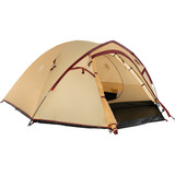 Coleman Darwin 4 Plus Summer, Zelt beige/dunkelrot