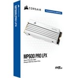 Corsair MP600 PRO LPX 4 TB, SSD weiß, PCIe 4.0 x4, NVMe 1.4, M.2 2280