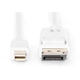 Digitus mini-DisplayPort > DisplayPort Anschlusskabel, Full HD 1080p weiß, 3 Meter