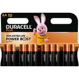 Duracell Plus Alkaline Batterie, Mignon AA LR06 1,5V, Extra Life 10 Stück, AA (LR06)