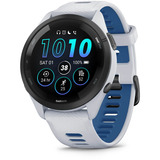 Garmin Forerunner 265, Smartwatch weiß/dunkelblau, 46 mm, Silikon-Armband