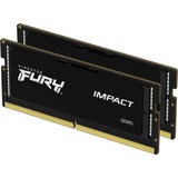 Kingston FURY SO-DIMM 32 GB DDR5-5600 (2x 16 GB) Dual-Kit, Arbeitsspeicher schwarz, KF556S40IBK2-32, Impact