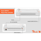  Peach 2 in 1 A4 Laminiergerät Plug & Play  inkl. Trimmer & Laminierfolien