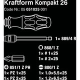 Wera Kraftform Kompakt 26, 7-teilig, Bit-Satz schwarz/grün, integriertes Magazin