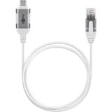 goobay Ethernet-Adapterkabel USB-C 3.2 Gen2 > RJ-45, Slim weiß, 10 Meter