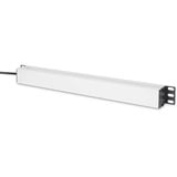 Digitus Steckdosenleiste 19" PDU mit Aluminiumprofil, 9-fach, Vorsicherung schwarz/aluminium, 2 Meter Kabel, 1 HE, 10A, Kaltgerätestecker C14