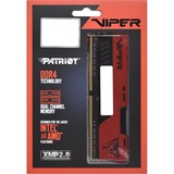 Patriot DIMM 16 GB DDR4-2666 (2x 8 GB) Dual-Kit, Arbeitsspeicher rot/schwarz, PVE2416G266C6K, Viper Elite II, INTEL XMP