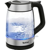 Tefal KI6058 Glas, Wasserkocher transparent/silber, 2.200 Watt, 1,7 Liter