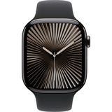 Apple Watch Series 10, Smartwatch schiefer, Titangehäuse, 46 mm, Sportarmband schwarz M/L, Cellular
