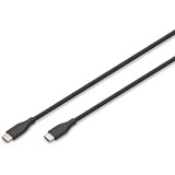 Digitus USB 2.0 Silikon-Anschlusskabel USB-C > USB-C schwarz, 2 Meter, PD, Laden mit bis zu 60 Watt