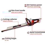 EINHELL Akku-Heckenschere GE-CH 36/61 Li-Solo, 36Volt (2x18V) rot/schwarz, ohne Akku und Ladegerät