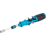 Hazet Bit Ratschen-Schraubendreher 811R-3, Bit-Satz blau/schwarz, mit integriertem Magazin